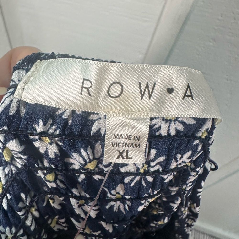 ROWA Navy Floral Spaghetti Strap Babydoll Dress Size XL NWT - Picture 10 of 11
